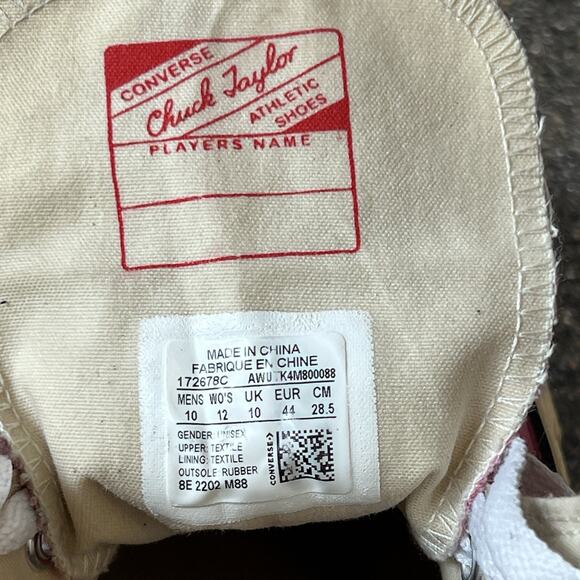 Converse Chuck Taylor All Star Hi-Top Pink Canvas Womens 12 Sneaker Mens 10 Lace - Picture 11 of 11